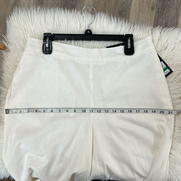 NINE WEST PANTS WIDE LEG MATERIAL LINEN AND VISCOSE NWT  SIZE L - Picture 4 of 11